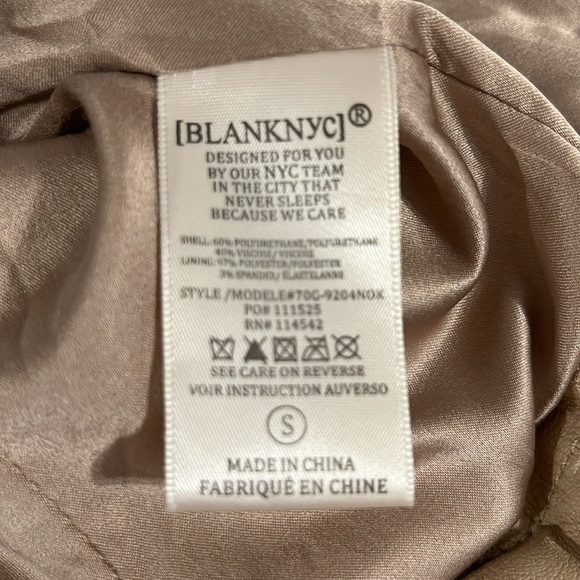 BlankNYC Woman’s Size S Faux Leather Camel Tan Traditional Motto Biker Jacket - Picture 9 of 12